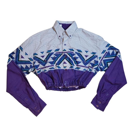 Roper Western Vintage Rodeo Crop Button Down Small - Picture 1 of 6